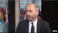 FILE - U.S. Special Envoy for Iran Robert Malley speaks to VOA Persian at the State Department in Washington on March 17, 2021. (VOA Persian)