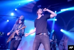 Dan Reynolds of the Imagine Dragons performs at the Hollywood Palladium, May 29, 2013 in Los Angeles.