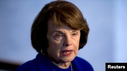 Senate Intelligence Committee Chair Sen. Dianne Feinstein speaks with reporters on Capitol Hill in Washington, March 5, 2013.