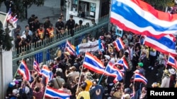 泰国反对派举行反政府示威活动。