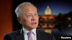 时任中国驻美国大使崔天凯在华盛顿接受路透社的采访。（资料照片：2018年11月6日）