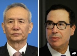 류허 중국 부총리와 스티브 므누신 재무장관.