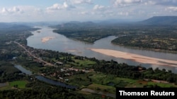 FILE- A view of the Mekong River bordering Thailand and Laos. (Reuters)