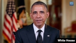 Presiden Obama menyampaikan pidato mingguan dari Gedung Putih, Washington DC (Foto: dok).