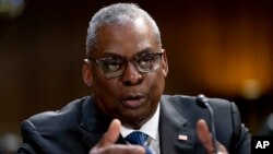 美国国防部长劳埃德·奥斯汀2023年5月16日出席参议院拨款委员会听证会，就2024财政年度政府开支向国会说明拜登政府计划如何使用资金应对中国的各项挑战。