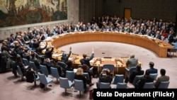 미국 뉴욕 유엔 본부에서 열린 유엔 안보리 회의. (자료사진)