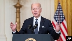 პრეზიდენტი ჯო ბაიდენი 15 თებერვალს თეთრ სახლში გამართულ პრესკონფერენციაზე