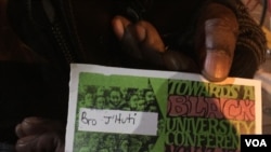 Some Howard University alumni who participated in the historic sit-ins of 1968 returned to campus to support current protests (E. Sarai/VOA News)