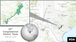 Redistricting has contorted Texas' 35th Congressional District.