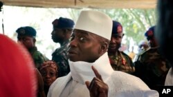 Le président Yahya Jammeh lors de l’élection présidentielle à Banjul, Gambie, 1er décembre 2016.