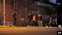 Protesters are seen during minor clashes with police forces in Diyarbakir, in Turkey's predominantly Kurdish southeast, Nov. 1, 2015.