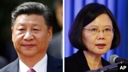 시진핑 중국 국가주석과 차이잉원 타이완 총통. 