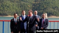 Predsednik Srbije Aleksandar Vučić prilikom posete brani na jezeru Gazivode