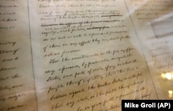 Abraham Lincoln's Preliminary Emancipation Proclamation is on display in the War Room at the Capitol on Friday, Feb. 15, 2013, in Albany, N.Y.