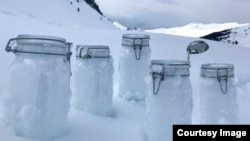 The snow samples from Tschuggen, Switzerland, are locked and ready for transport to Davos. (Photo: Kajetan Deja)