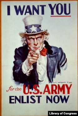 Uncle Sam Poster "I want you for U.S. Army: nearest recruiting station" (Artist: James Montgomery Flagg, Published c1917)