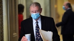 美国国会参议院军委会共和党首席议员英霍夫(Jim Inhofe)（路透社2021年2月13日）