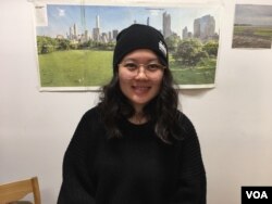 Thu Nguyen is a senior communication officer of OCA-Asian Pacific American Advocates which is leading the 2,300 paper cranes folding event​ at Radical Library inside Eaton DC, Washington DC, on November 18, 2018. (Say Mony/VOA Khmer)