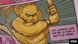 Bagian cerita dalam komik bertema anti perisakan atau anti bullying karya Rizka Raisah Fatimah Ramli. (Foto: VOA Indonesia)