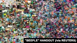 "EVERYDAYS: THE FIRST 5000 DAYS" is a collage, by a digital artist BEEPLE, that is on auction at Christie's, unknown location, in this undated handout obtained by Reuters. 