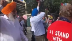 ہیوسٹن میں بھارتی وزیر اعظم مودی کے خطاب کے موقع پر مظاہرہ