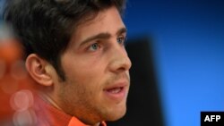 Le milieu de terrain espagnol de Barcelone, Sergi Roberto, en conférence de presse à Sant Joan Despi, le 4 décembre 2017.