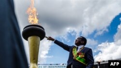 Emmerson Mnangagwa lors des célébrations de l'indépendance du Zimbabwe à Harare, le 18 avril 2018