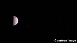 This color view from NASA's Juno spacecraft is made from some of the first images taken by JunoCam after the spacecraft entered orbit around Jupiter on July 5 (UTC). (Credits: NASA/JPL-Caltech/SwRI/MSSS)