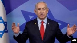 بنیامین نتنیاهو، صدراعظم اسراییل (تصویر از آرشیف صدای امریکا)