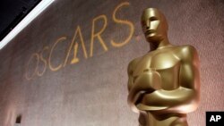 FILE - A giant Oscar statuette at the 88th Academy Awards Nominees Luncheon in Beverly Hills, Calif. 