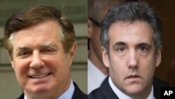 Paul Manafort, ancien directeur de campagne de Donald Trump, et Michael Cohen, ancien avocat personnel de Trump.
