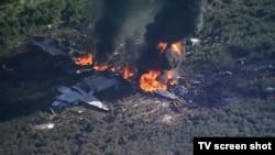 Le site du crash de l'avion militaire, le 11 juillet 2017.