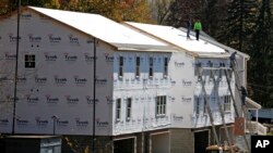 Construction on new homes is underway in Canonsburg, Pennsylvania, Nov. 10, 2016.