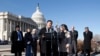 Former Chinese political prisoner and leading human rights activist Wei Jingsheng speaks to the press alongside U.S. Congressmen and human rights groups in front of the U.S. Capitol Building in Washington, Jan. 14, 2010.