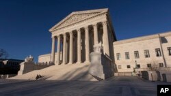 FILE - In this photo taken on Tuesday, April 4, 2017, the Supreme Court Building is seen in Washington.
