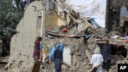 洪水过后的阿富汗的灾区。