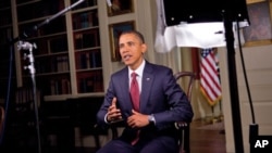 President Obama prepares to record his Weekly Address, 17 Sep 20101