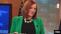 美国国务院发言人莎琪（美国之音张蓉湘摄）