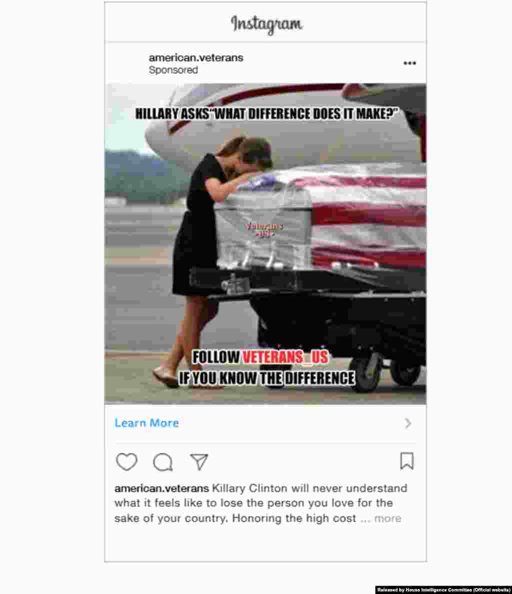 Instagram ad created Aug. 17, 2016; Targeted age: 18-65+; Targeted location: United States