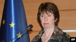 European Union Foreign Policy Chief Catherine Ashton speaks to the media after two-day talks between Iran and world powers on Iran's nuclear program at the historical Ciragan Palace in Istanbul, Turkey, 22 Jan 2011