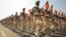 Pasukan Pengawal Revolusi Iran melakukan parade di Teheran. 