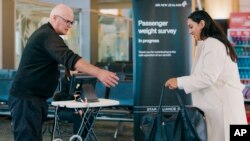 New Zealand Airline Weighing Passengers