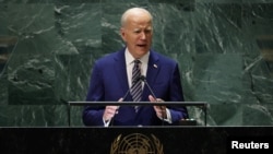 Predsjednik SAD-a Joe Biden obraća se na 78. sjednici Generalne skupštine UN-a u New Yorku, SAD, 19. septembra 2023.