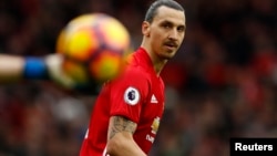Zlatan Ibrahimovic lors du match qui oppose Manchester United et l'AFC Bournemouth, le 4 mars 2017.