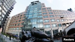 FILE - The headquarters of the European Bank for Reconstruction and Development (EBRD) is seen in London, Nov. 22, 2016. 
