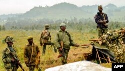 Ba sado ya mampinga ya Ekolo Congo démocratique likolo ya ngomba ya Kanyesheza, pene na ndeloa na Rwanda, Kivu, 15 1uin 2014.