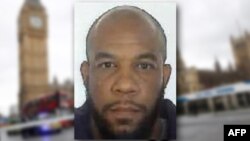 This composite photo includes a handout picture taken for an identity document and released by the British Metropolitan Police Service in London on March 24, 2017 shows Khalid Masood, the 52-year-old Briton behind the March 22 terror attack at Westminste