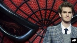 Actor Andrew Garfield at the German premiere of "The Amazing Spider-Man," Berlin, June 20, 2012.