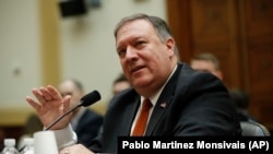 Menteri Luar Negeri Amerika Serikat Mike Pompeo Di Gedung Capitol, Washington DC, 23 Mei 2018.