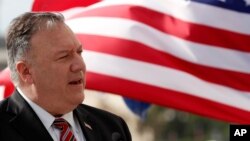 U.S. Secretary of State Mike Pompeo speaks during a joint press conference with Croatia's Prime Minister Andrej Plenkovic in Dubrovnik, Croatia, Oct. 2, 2020.